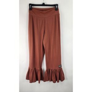 Matilda Jane Syllabus Big Ruffle Pants Women's S Cropped Wide Leg Stretch